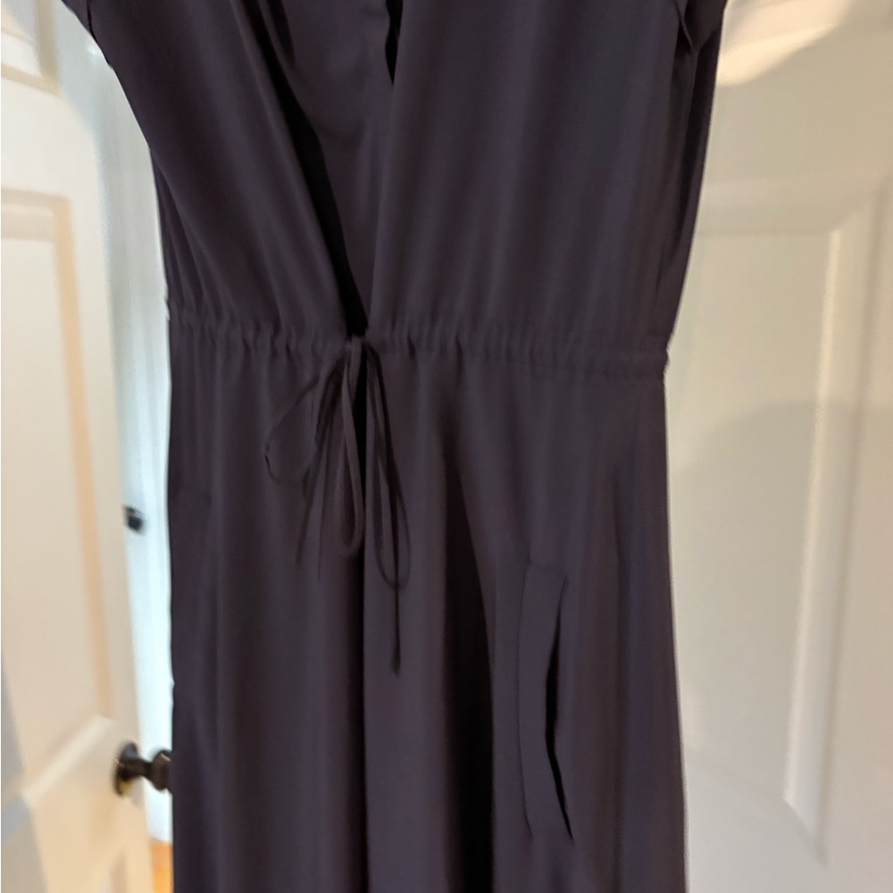 Athleta LG Mara Maxi Dress Navy Blue Tie Waist Pockets #Travelwear #Athleisure - Picture 6 of 16
